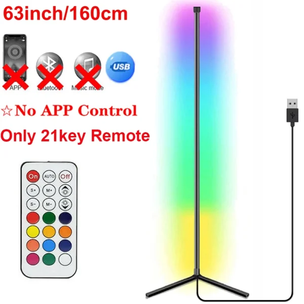 160cm Smart Tuya Corner Floor Lamp Dimmable RGB LED Modern Mood Lighting Alexa Stand Lights for Bedroom Gaming Living Room Decor - Image 7