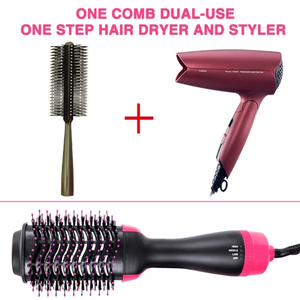 Women Hair Dryer Brush Hair Dryer Straightener Curler Massager 4 In 1 Rapid Warming One Step Volumizer Hot-Air Hair Brushes - Image 13