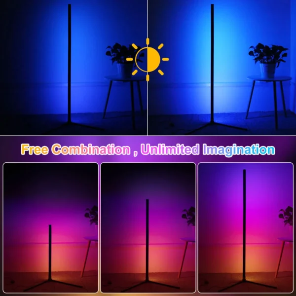 160cm Smart Tuya Corner Floor Lamp Dimmable RGB LED Modern Mood Lighting Alexa Stand Lights for Bedroom Gaming Living Room Decor - Image 13