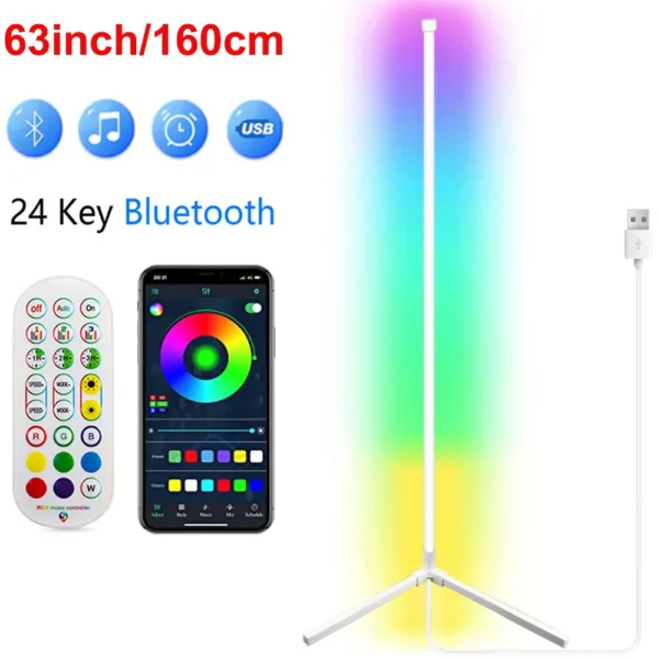 160cm Smart Tuya Corner Floor Lamp Dimmable RGB LED Modern Mood Lighting Alexa Stand Lights for Bedroom Gaming Living Room Decor - Image 9