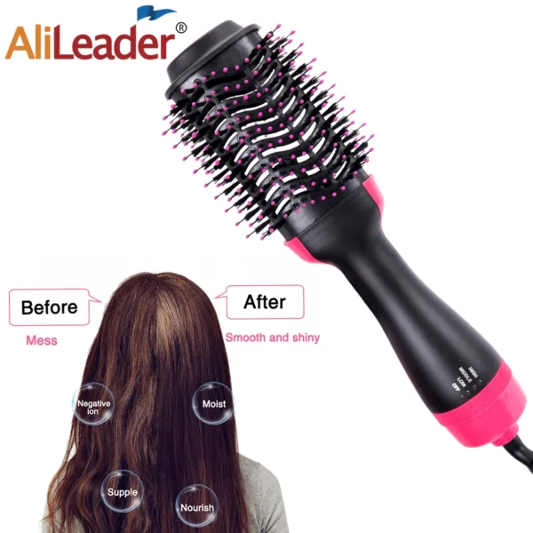 Women Hair Dryer Brush Hair Dryer Straightener Curler Massager 4 In 1 Rapid Warming One Step Volumizer Hot-Air Hair Brushes - Image 2