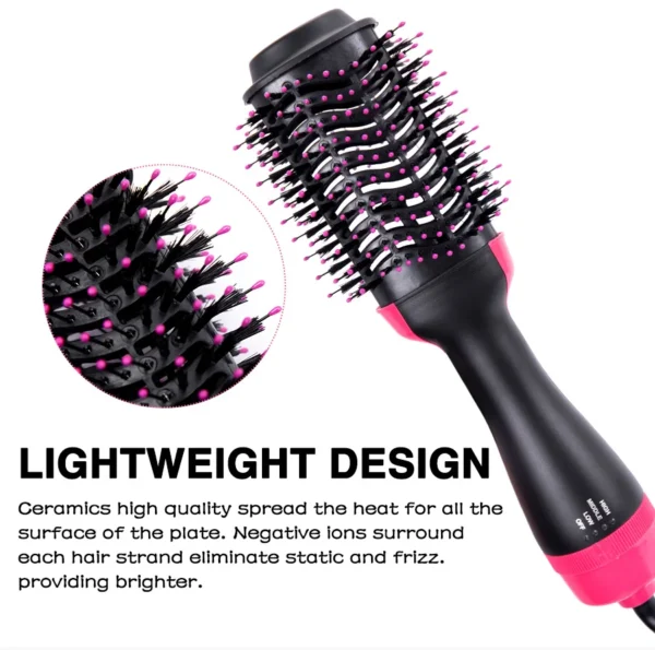 Women Hair Dryer Brush Hair Dryer Straightener Curler Massager 4 In 1 Rapid Warming One Step Volumizer Hot-Air Hair Brushes - Image 11